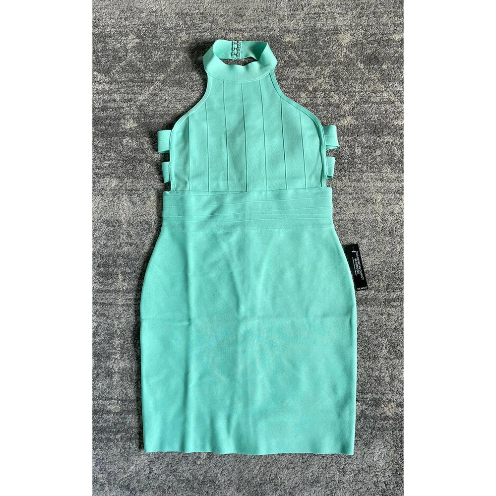 Venus Womens L Dress Green Knee Length Sleeveless Stretch Mint NWT